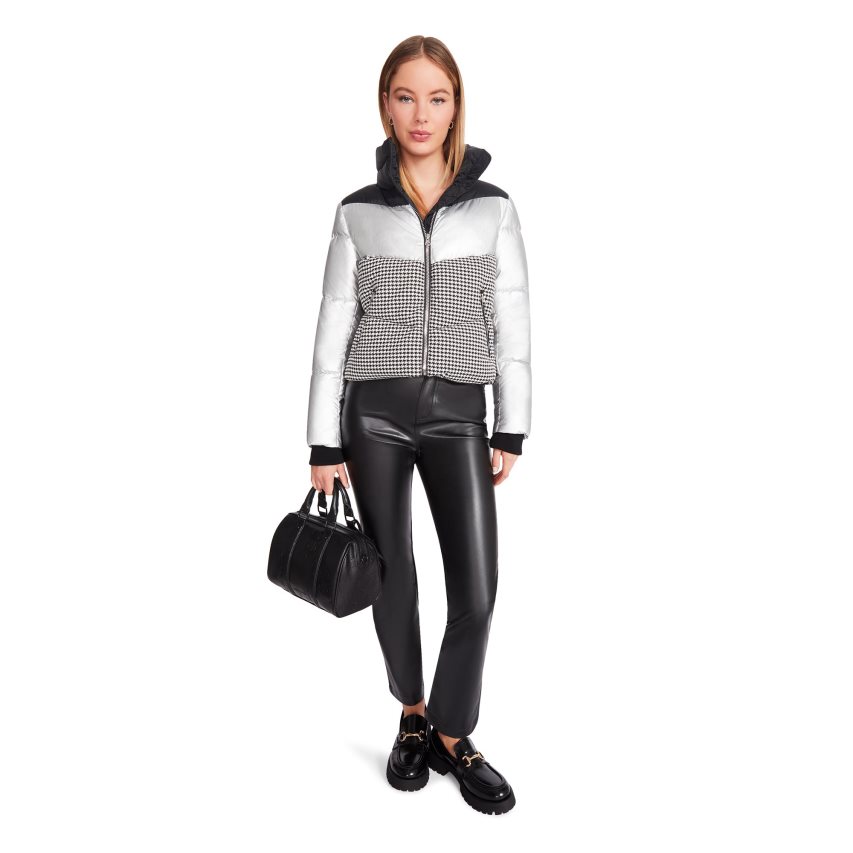 Silver / Black Steve Madden Ariana Women\'s Jackets | PH 3481FLX